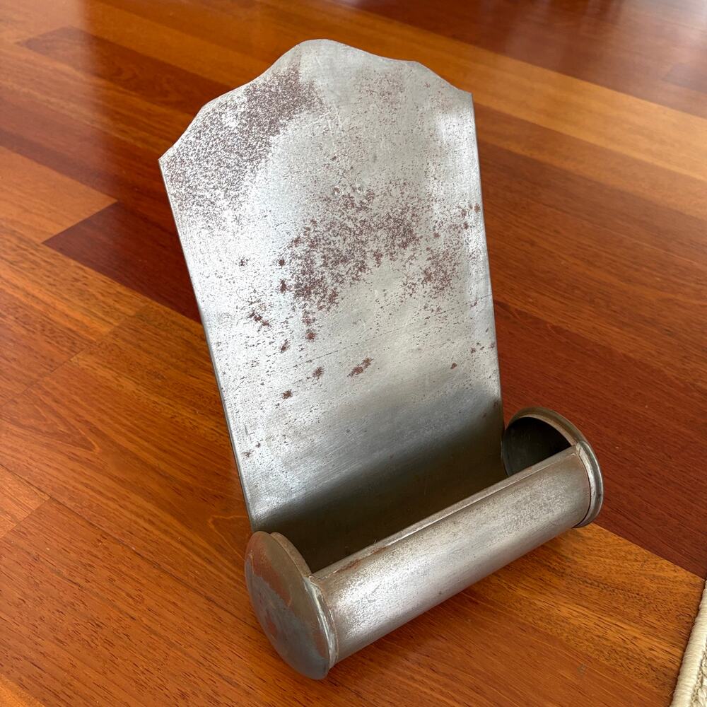 Vintage Metal Match Holder Wall Mount Fireplace Rustic Farmhouse Decor